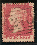 GB 1854 1d Red P14 Plate 58 SG 40 U #ABJ219 - Used Stamps