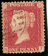 GB 1854 1d Red P14 Plate 62 SG 40 U #ABJ222 - Used Stamps