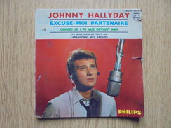 Ancien - Pochette Disque 45 T JOHNNY HALLYDAY Excuse Moi Partenaire 4 Titres - Accessories & Sleeves