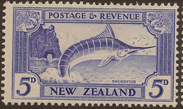 NZ 1935 5d Swordfish SG 563 HM #ABP23 - Unused Stamps