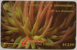 St. Vincent And Grenadines Cable And Wireless 101CSVB  EC$20 "Giant Sea Anemone " - St. Vincent & The Grenadines