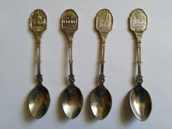 4  CUILLERES  PETITES  De Collection   De  CAPITALES  DIVERSES - Spoons