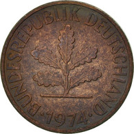 Monnaie, République Fédérale Allemande, 2 Pfennig, 1974, Stuttgart, TTB - 2 Pfennig