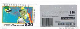 AUSTRALIA - TELECOM  (ANRITSU)  - 1993  GREAT BARRIER REEF (NEW LOGO WITH NON REFUNDABLE)    -  USED  -  RIF. 3747 - Peces