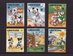 Grenada 1988 Disney Olympic Games SEOUL Mickey Cartoon Animation Sports Childhood Flags Stamps (22) MNH SG 1742-1749 - Francobolli