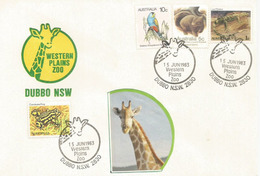 Taronga Western Plains Zoo Australia, Special Cover From The Zoo, With Australia Fauna + Girafe, Dubbo Postmark - Marcofilie