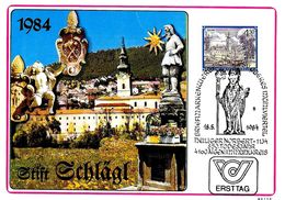 AUTRICHE  Carte Maxi   1984  Abbaye De Schlagl - Abbeys & Monasteries