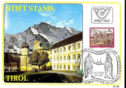 AUTRICHE Carte Maxi   1984  Abbaye De Stams - Abbeys & Monasteries