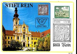 AUTRICHE Carte Maxi   1984  Abbaye De Rein Hohenfurth - Abbeys & Monasteries