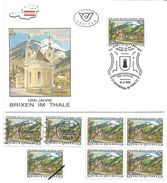 1501z: Österreich 1988, 1200 Jahre Brixen, Ersttag Und Gesamt 6mal ** Briefmarken Plus Mustermarke - Brixen Im Thale