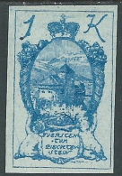 1920 LIECHTENSTEIN CASTELLO VADUZ 1 K VARIETà LINEA BLU MH * - R28-6 - Varietà