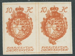 1920 LIECHTENSTEIN CASTELLO VADUZ 10 H VARIETà 0 INVERTITO MH * - R29-4 - Errores & Curiosidades