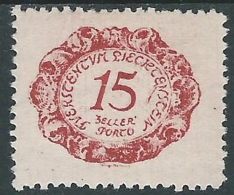 1920 LIECHTENSTEIN SEGNATASSE 15 H VARIETà 1 DI 15 E LINEA SOTTO E MH * - R30 - Plaatfouten