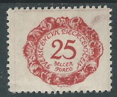 1920 LIECHTENSTEIN SEGNATASSE 25 H VARIETà PUNTO VICINO 2 DI 25 MH * - R29-5 - Abarten