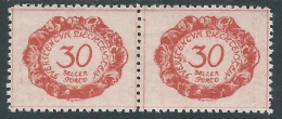 1920 LIECHTENSTEIN SEGNATASSE 30 H VARIETà LINEA A SX PUNTO VICINO 3 MH * R30-3 - Variétés