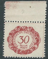 1920 LIECHTENSTEIN SEGNATASSE 30 H VARIETà LINEA IN 0 DI 30 MH * - R28-7 - Varietà