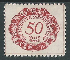 1920 LIECHTENSTEIN SEGNATASSE 50 H VARIETà PUNTO SU 5 DI 50 MH * - R30-6 - Plaatfouten