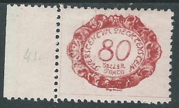 1920 LIECHTENSTEIN SEGNATASSE 80 H VARIETà P DI PORTO MH * - R30-5 - Abarten