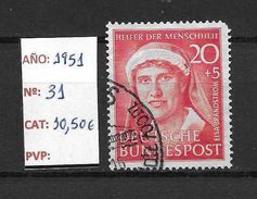 LOTE 1364 ///  ALEMANIA FEDERAL AÑO 1951    YVERT Nº: 31   LUXE           CATALOG/COTE: 10,50€ - Used Stamps