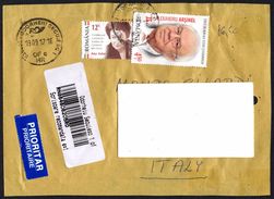 ROMANIA 2017 - REGISTERED ENVELOPE - FRONT COVER - MOVIE: ALEXANDRU ARSINEL / PHYSICIANS: ANA ASLAN - Covers & Documents