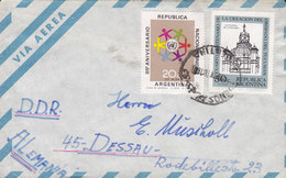 Argentina Via Aerea BUENOS AIRES 1970 Cover Brief Germany DDR United Nations & Obispado Del Tucuman Stamps - Lettres & Documents