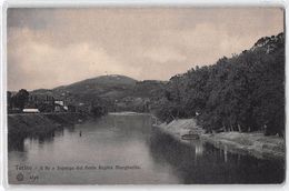 06624 "TORINO - IL PO E SUPERGGA DAL PONTE REGINA MARGHERITA" CANOA, ANIMATA. CART NON SPED - Fiume Po