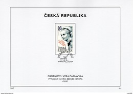 Czech Republic - 2017 - Personalities - Věra Časlavska, Czech Artistic Gymnast - FDS (first Day Sheet) - Covers & Documents