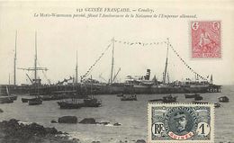 -ref V324- Transports -bateaux - Guinee Francaise -conakry - Bateau Le Marie Woermann  - Carte Bon Etat - - Guinée Française