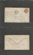 Argentina. 1875 (24 Julio) Buenos Aires Oficina Maritima - UK, Surrey, Norwood. Fkd 5c Vermilion Envelope Cds Via Southa - Sonstige & Ohne Zuordnung