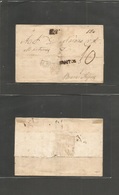 Brazil - Stampless. 1835 (Oct 19) Santos - Argentina, Buenos Aires (10 Dec) Stampless Entire Multicacheted Cover With S. - Other & Unclassified