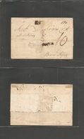 Brazil - Stampless. 1835 (Oct 19) Santos - Argentina, Buenos Aires (10 Dec) Stampless Entire Multicacheted Cover With S. - Altri & Non Classificati