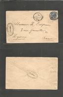 China - Xx. 1902 (8 March) French PO Canton - France, Lyon. Fkd Env. Sage 15c Type "CANTON" + New Value Red Ovptd Cds. F - Autres & Non Classés