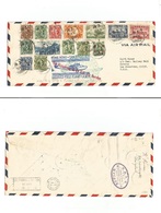 China - Xx. 1937 (26 April) Pacific Clipper. HK. Shanghai - USA, SF (4 May) HK. Multifkd Envelope Doble Special Cachets  - Other & Unclassified