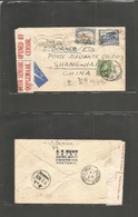 China - Xx. 1939 (14 Dec) South Africa, Pretoria - Shanghai (10 Jan 1940) Aur Nultifkd + Censored Envelope + Arrival "po - Sonstige & Ohne Zuordnung