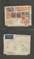 China - Xx. 1942 (July) India, Sunla - Shanghai (2 Aug) Official Service Mixed Issues Fkd Airmail Envelope + 13 Diff Pos - Other & Unclassified