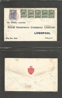 Colombia. 1922. Barranquilla - UK, Liverpool. Multifkd Env 3c Green Provisional Stamp Of Five Cd + 50c Blue Scadta Issue - Kolumbien