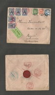 Colombia. 1926 (23 Feb) Scadta Flight, Germany, Hamburg - Bogota (10 March) Multifkd Env + 30c Blue "A" Ovptd (x5) Red C - Kolumbien