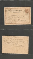 Croatia. 1891 (26 June) Sebenico - Zlarin (28 June) 2 Kr Brown Stat Card, Bilingual Cds + "LETTER A ARRIVATA / PER MARE" - Kroatië