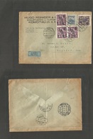 Czechoslovakia. 1931 (10 Jan) Komotau - Iraq, Baghdad. Via Wien (18 Jan) Air Multifkd Envelope Better Air Stamps Ovptd T - Other & Unclassified