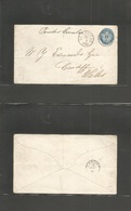 D.W.I.. 1881 (25 May) St. Thomas - Wales, Cardiff (11 June) Printed Circular Rate 2c Blue Stat Envelope Cds. VF + Dest. - Antillen