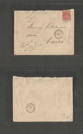 Egypt. 1878 (7 March) Poste Egypziane, Alessandria - Cairo. Fkd Env 1p Red + Reverse TPO Ales - Cairo. Fine. - Other & Unclassified