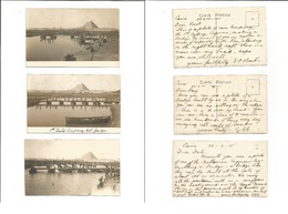 Egypt. 1915 (25-28 Febr) Australian Forces In Suez Canal. WWI 3 Photo Postcards Of Troops Training Building Bridges Etc  - Other & Unclassified