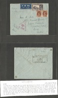 Ethiopia. 1941 (June) WWII. India Troops. Quina - Karachi. India (22 June) Air Fkd + Censored Envelope. Encl Of Italian  - Äthiopien