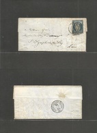 France. 1851 (25 Sept) Lyon - Lorie. St. Simphorien De Lay (26 Oct) E Fkd 25c Blue Ceres 1849-50, Large Margins, Tied Ly - Sonstige & Ohne Zuordnung