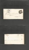France. 1863 (3 Nov) Angers. Local Multifkd Taxed EL Bearing Postage Due 15c Black Complete Good To Just Margins, Tied A - Andere & Zonder Classificatie