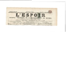 France. 1873 (17 Abril) Ardennes. Fkd Pre-printed L'ESPOIR Newspaper Bearing 1c Green Pair + 2c Central Cds RETHEL. VF. - Autres & Non Classés
