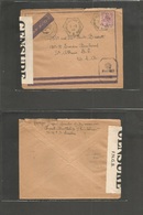 Frc - Indian Ocean. 1944 (7 March) Ligne Richelieu. Fine France GB Fkd Airmail Env To USA, St Albans, Long Island + Cens - Andere & Zonder Classificatie