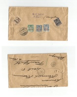 Frc - Zanzibar. 1898 (7 May) GPO - Germany, Frankfurt (29 May) Registered Reverse Multifkd Sage Ovptd Issue Envelope Inc - Autres & Non Classés