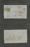 German States-Saxony. 1859 (23 Aug) Limbach, Chemnitz - USA, Baltimore, Maryland. Fkd EL Full Contains Bearing Sachsen 3 - Autres & Non Classés