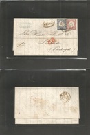 Germany. 1873 (8 May) Hamburg - Portugal, Lisboa (16 March) EL Full Text Fkd 1gr + 2gr Blue, Seahorse Shoe Cancel + Oval - Other & Unclassified